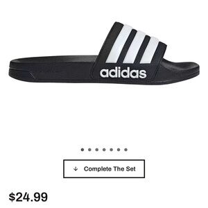 Adidas Adilette Black and White Comfort Shower Slides
